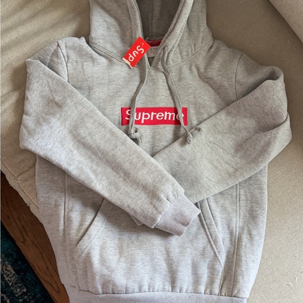 Supreme Gray Box Logo Sweatshirt